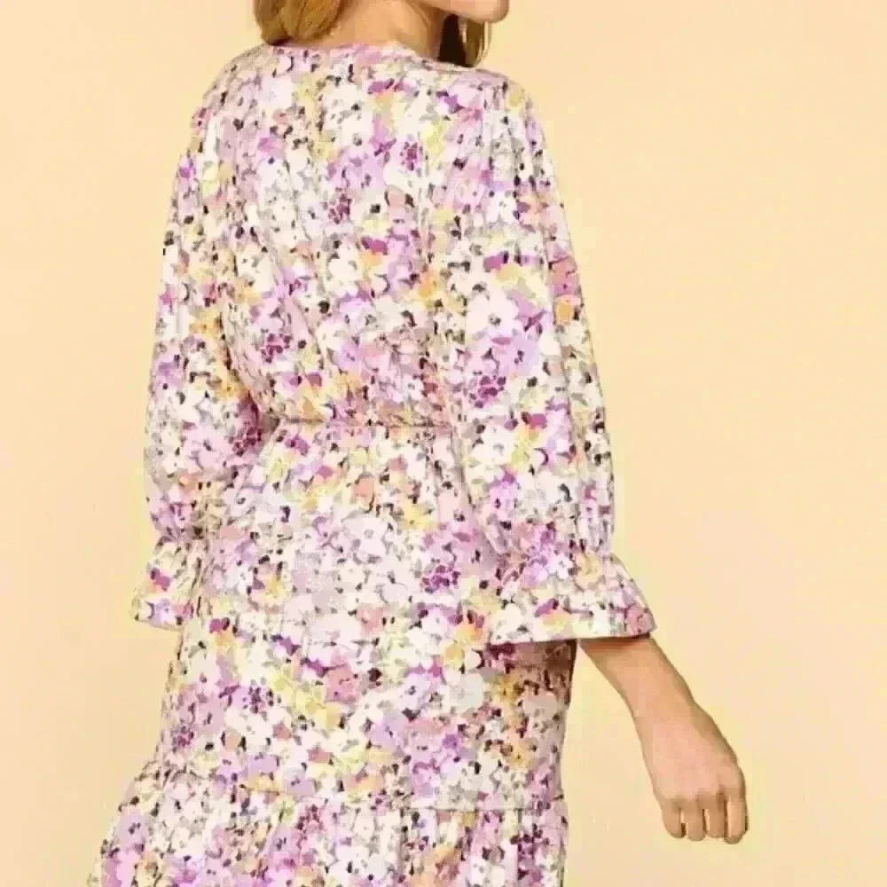 Floral Fit and Flare Dress‎ with Ruffles - Picture 3 of 4
